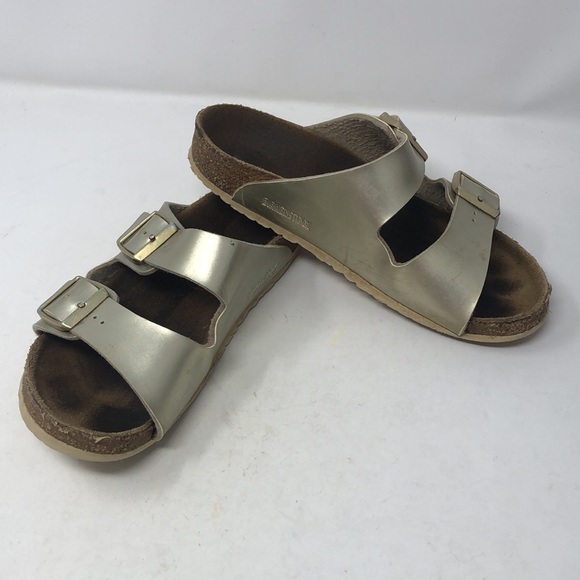 Birkenstock Arizona Girl’s Gold Sandals - Picture 7 of 13